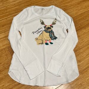 Christmas Pug Waffle Shirt